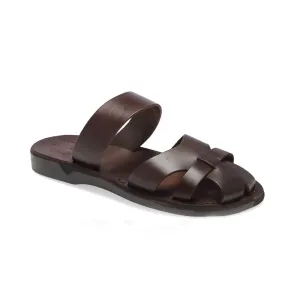Adino - Leather Closed Toe Sandal | Brown