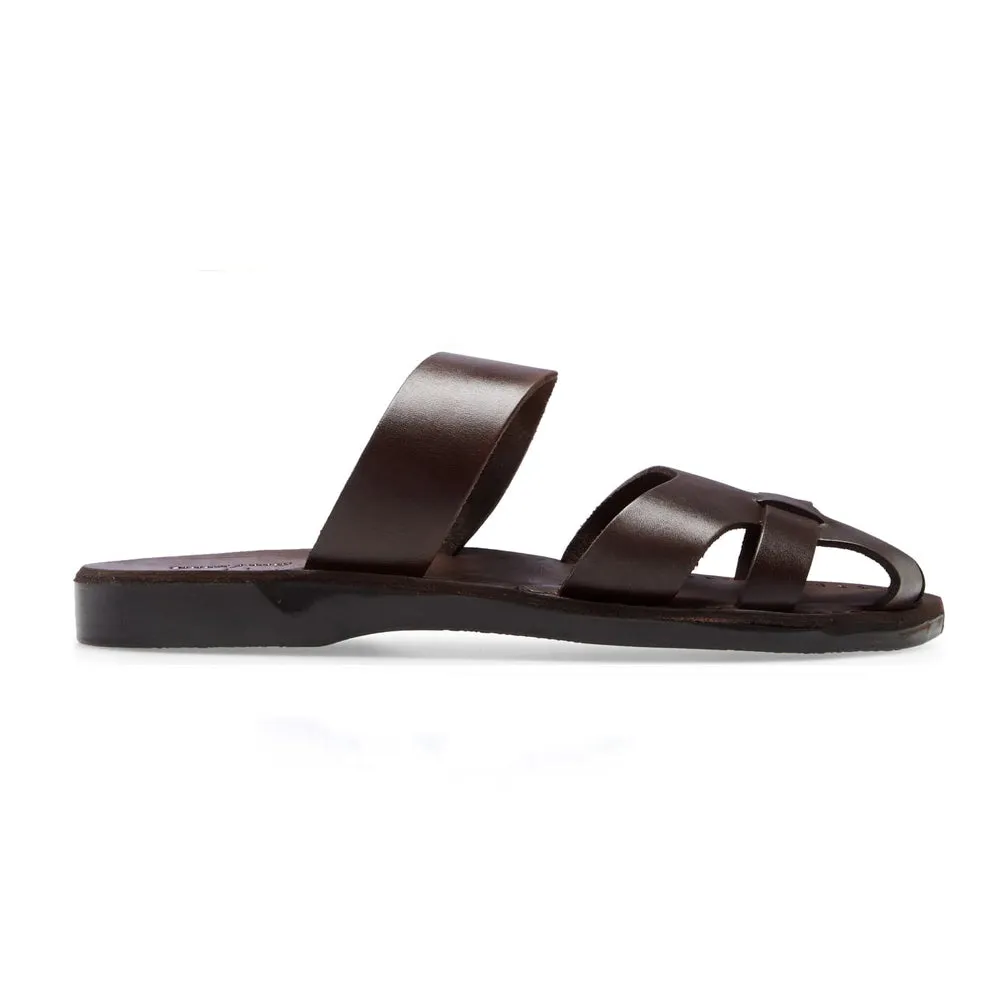 Adino - Leather Closed Toe Sandal | Brown