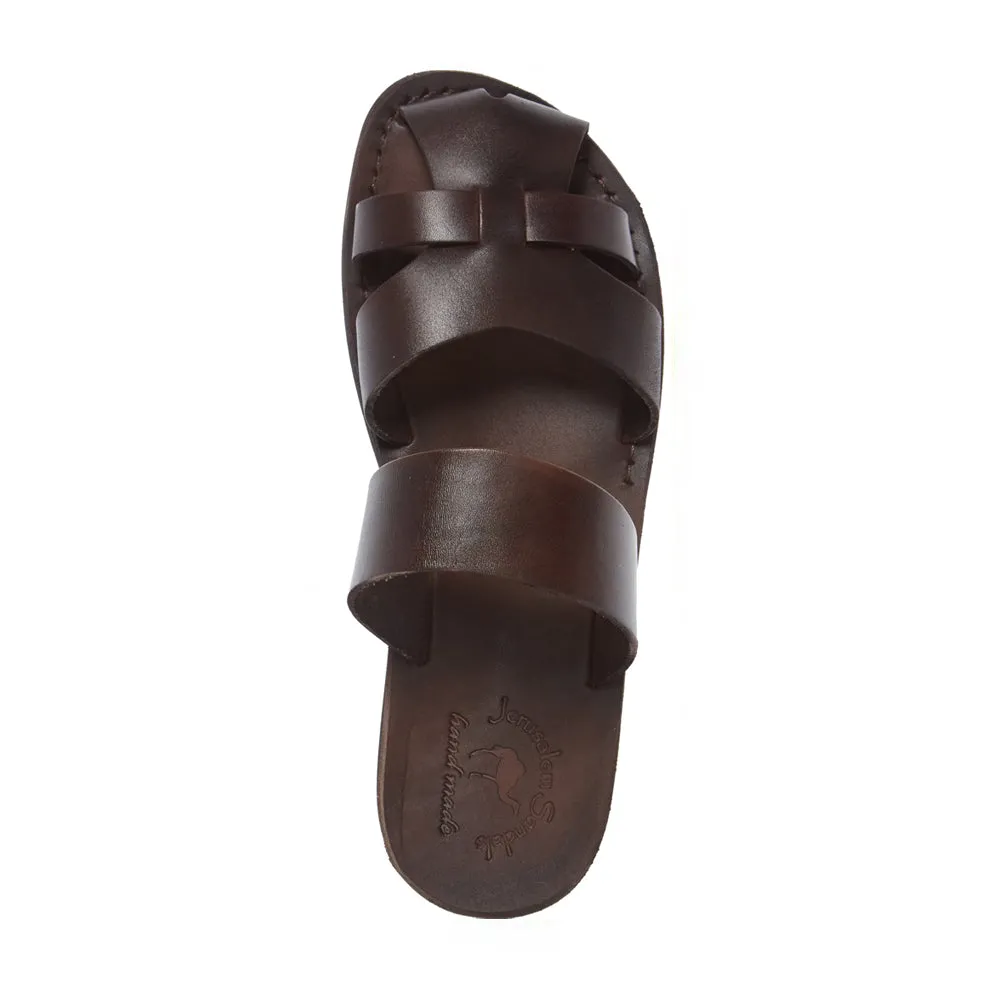 Adino - Leather Closed Toe Sandal | Brown
