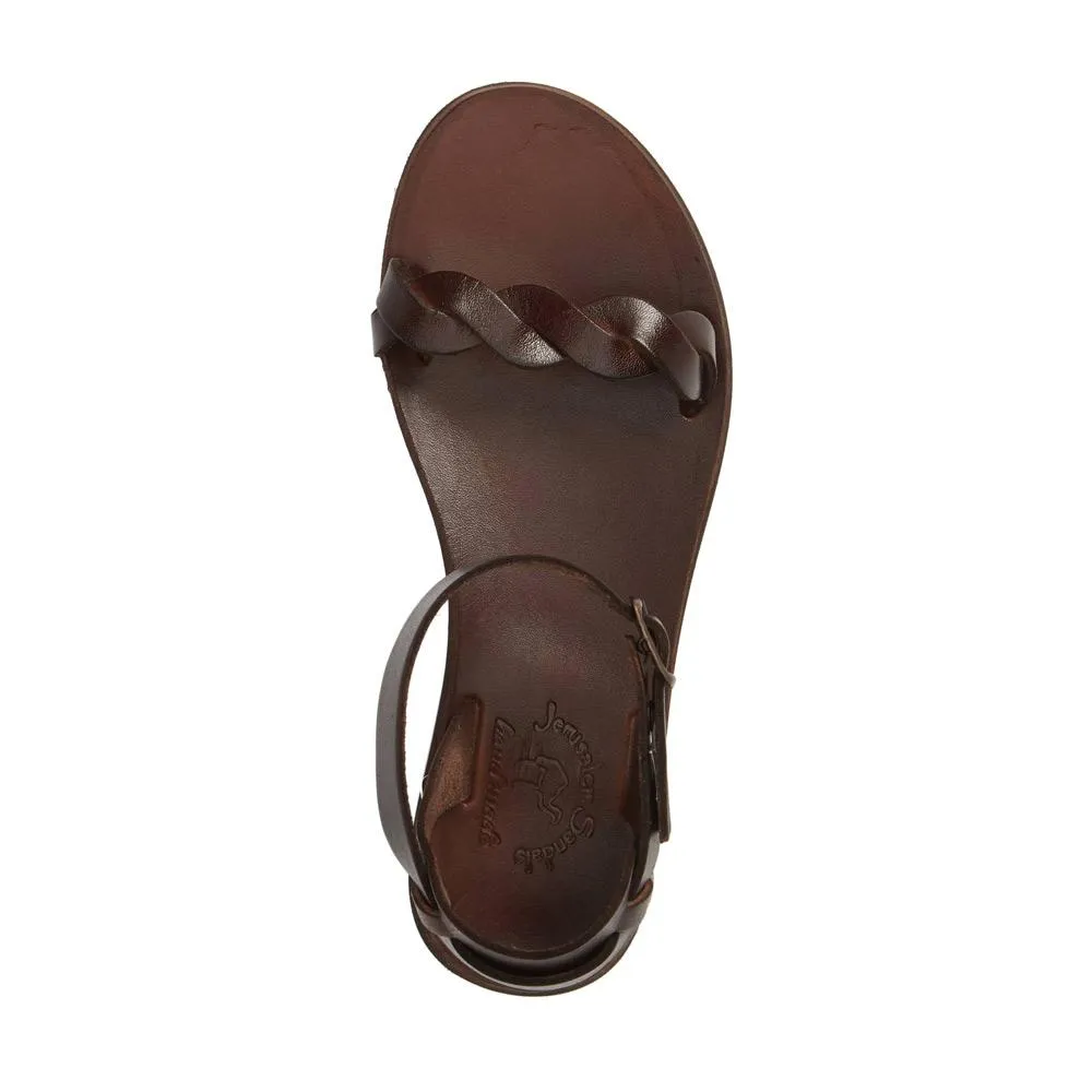 Arden - Leather Ankle Strap Sandal | Brown