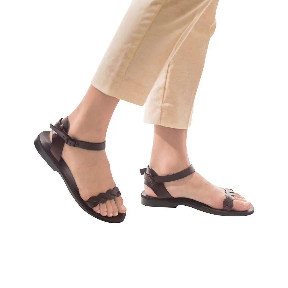 Arden - Leather Ankle Strap Sandal | Brown