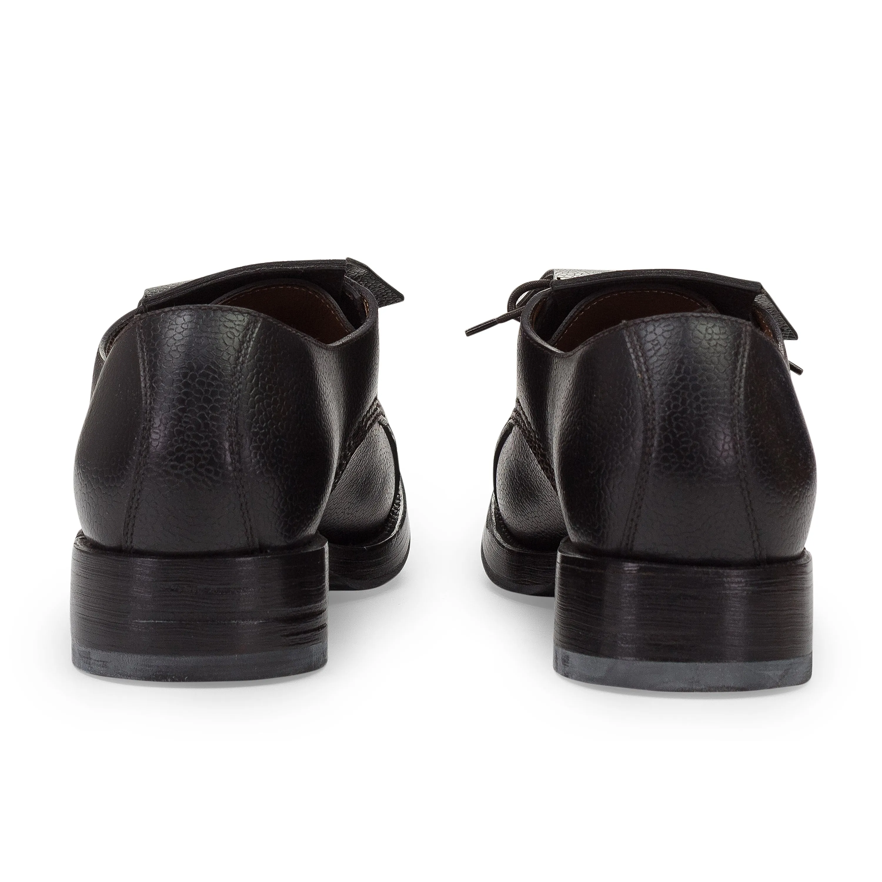 BLACK FLAP OVER LACEUP OXFORDS