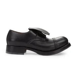 BLACK FLAP OVER LACEUP OXFORDS