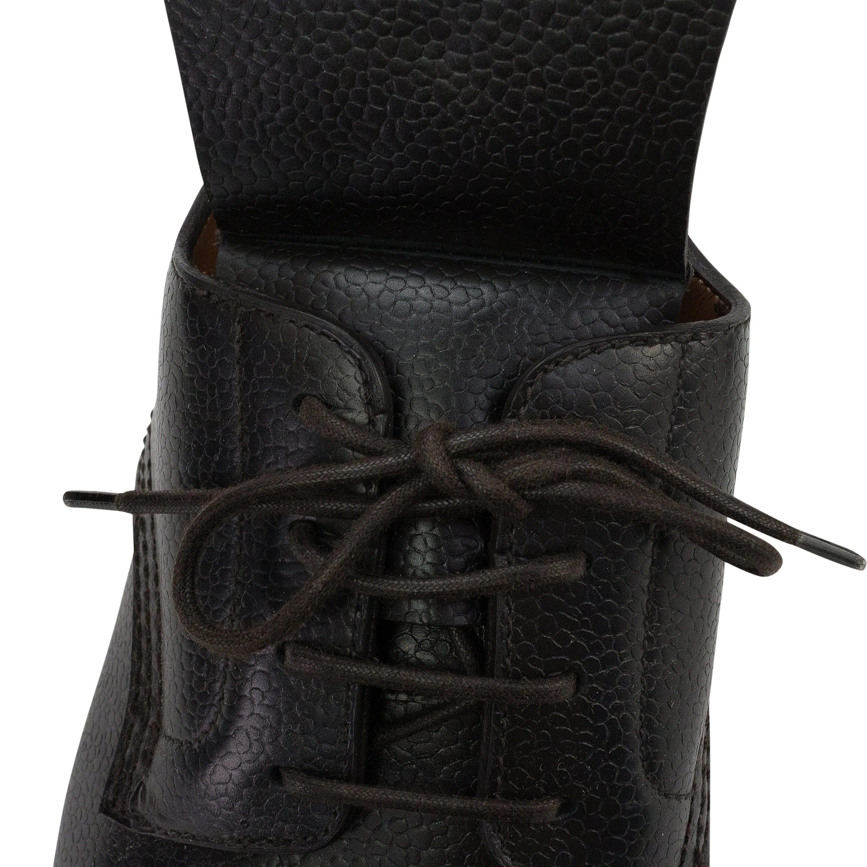 BLACK FLAP OVER LACEUP OXFORDS