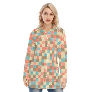 Bohemian Multi Geometrical Print Women's Long Sleeve Shirt