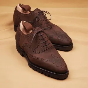 Brown Leather Rene Brogue Chunky Oxfords Shoes - Work Edition
