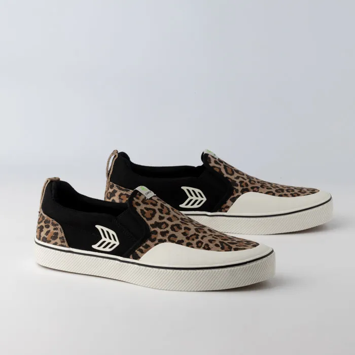 CARIUMA SLIP-ON Skate Pro Leopard Suede/Black Canvas/Ivory Women's