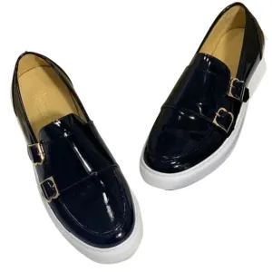 Double Straps Loafers Leather Shoes For Men