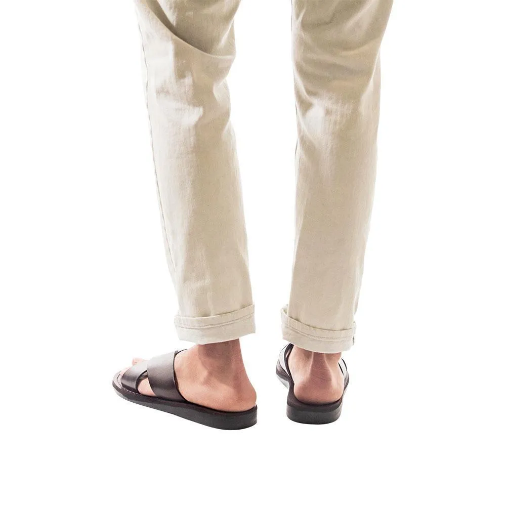 Elan - Leather Slide On Sandal | Brown