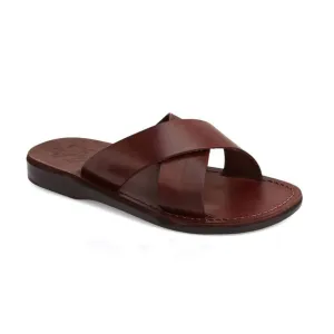 Elan - Leather Slide On Sandal | Brown