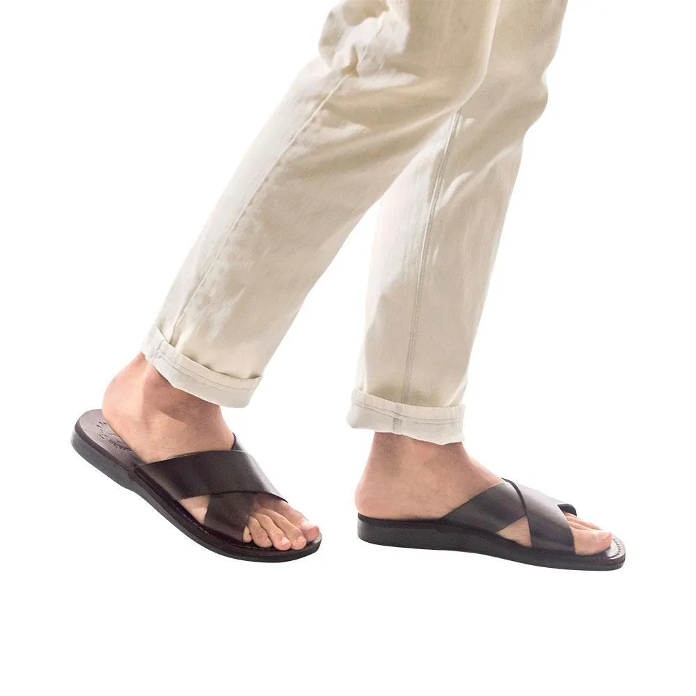 Elan - Leather Slide On Sandal | Brown