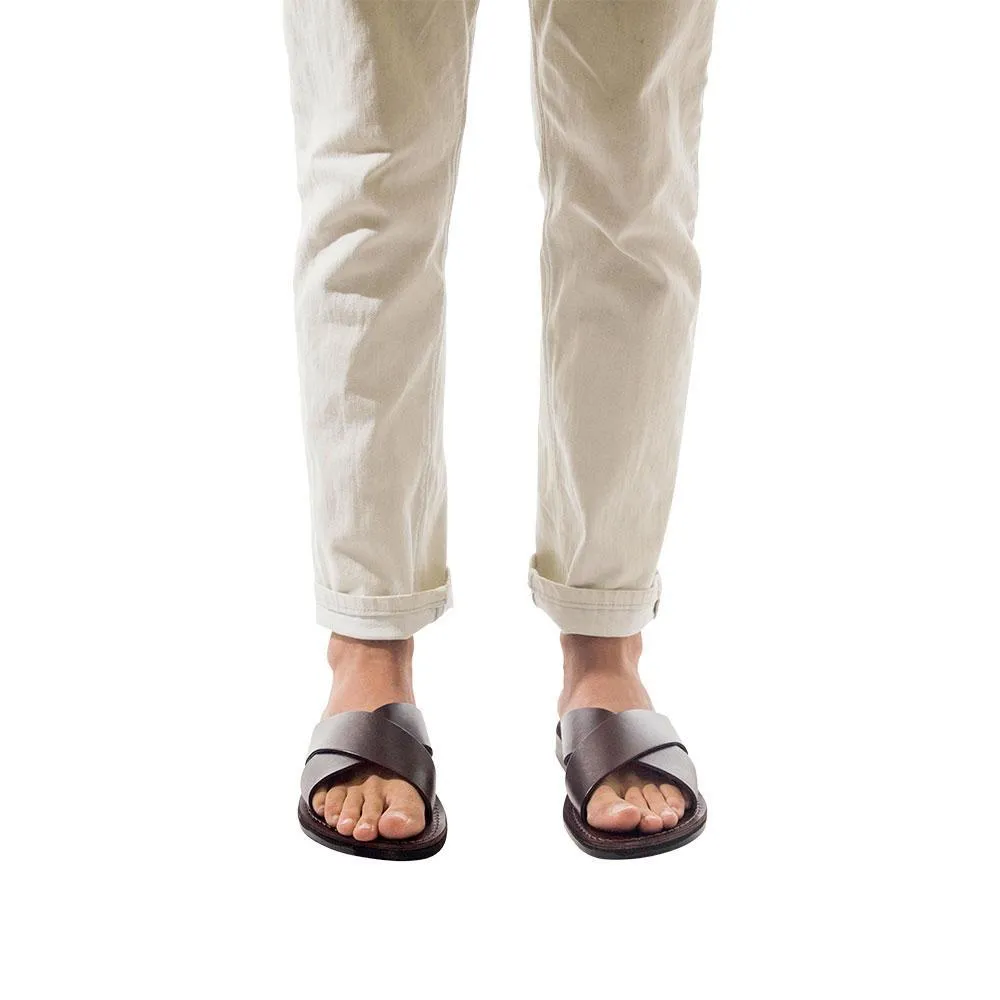 Elan - Leather Slide On Sandal | Brown