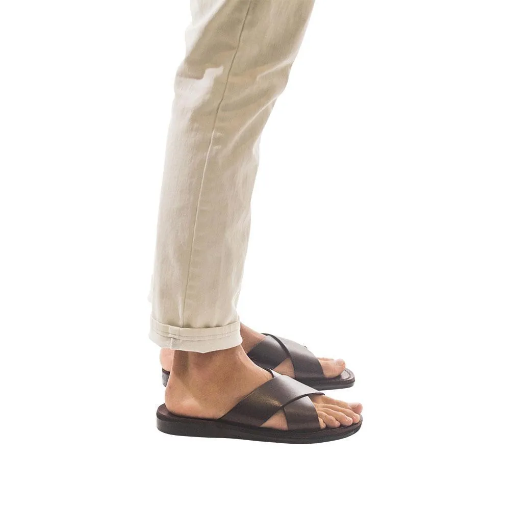 Elan - Leather Slide On Sandal | Brown
