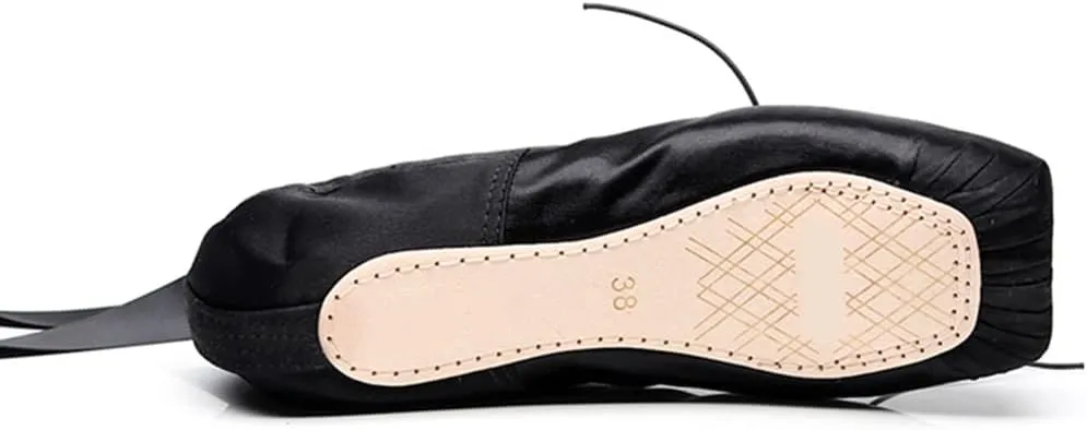 Girl's Canvas Ballet Dance Toe Shoes Professional Satin Pointe Shoes