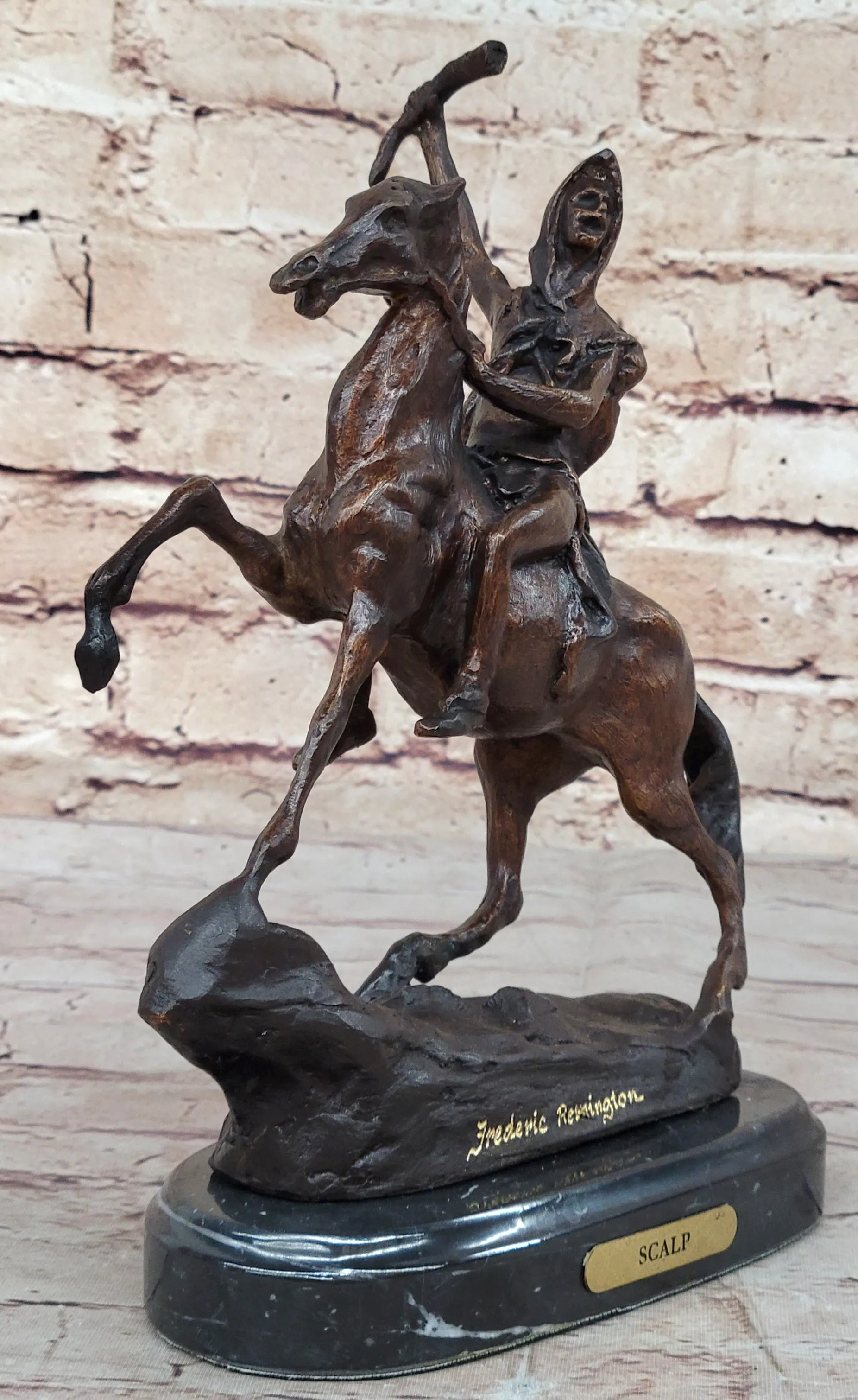 Handcrafted bronze sculpture SALE Base~ Marble On Scalp~ Remington~The Federick