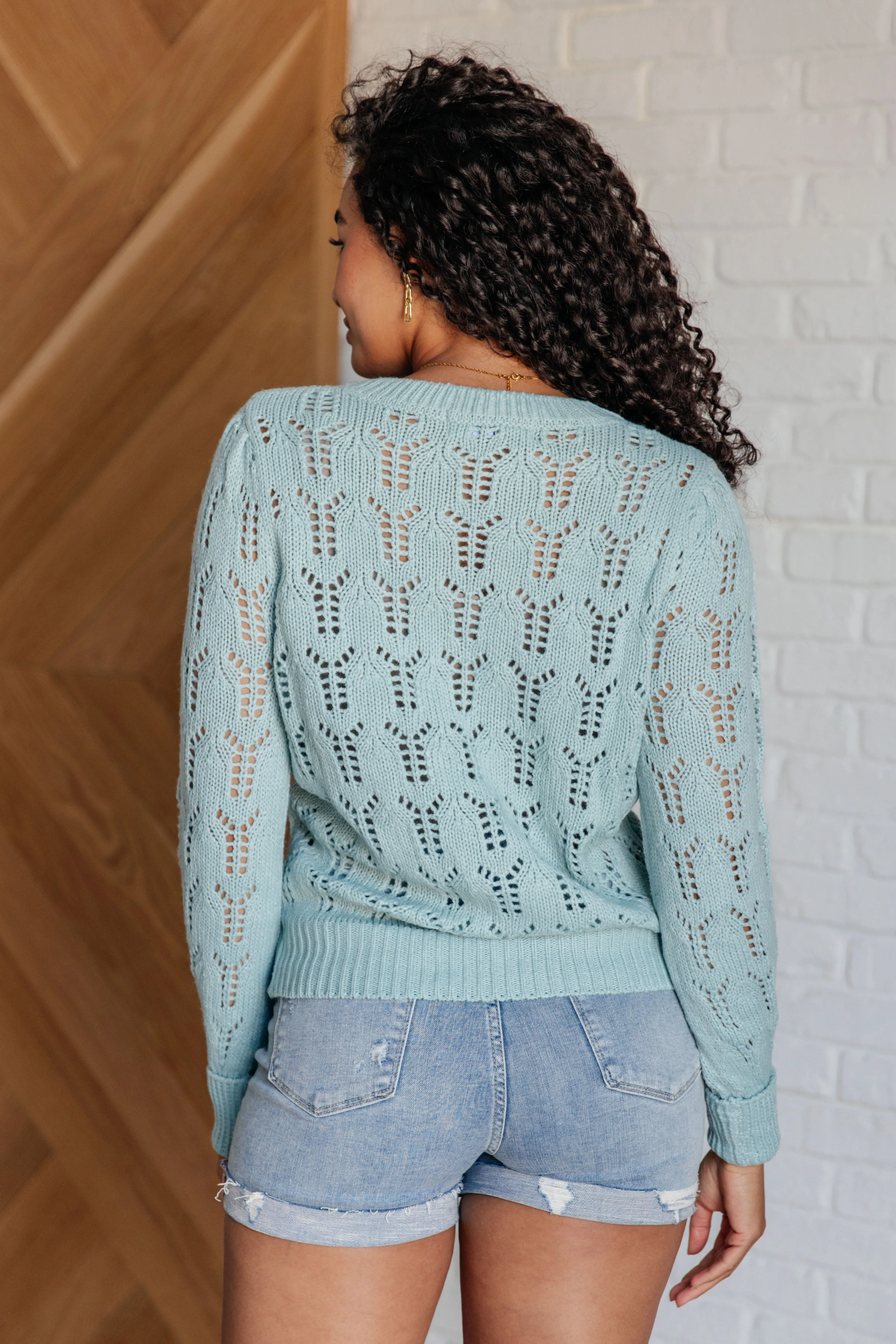 Hole In One Sheer Pointelle Knit Sweater - 8/6/2024