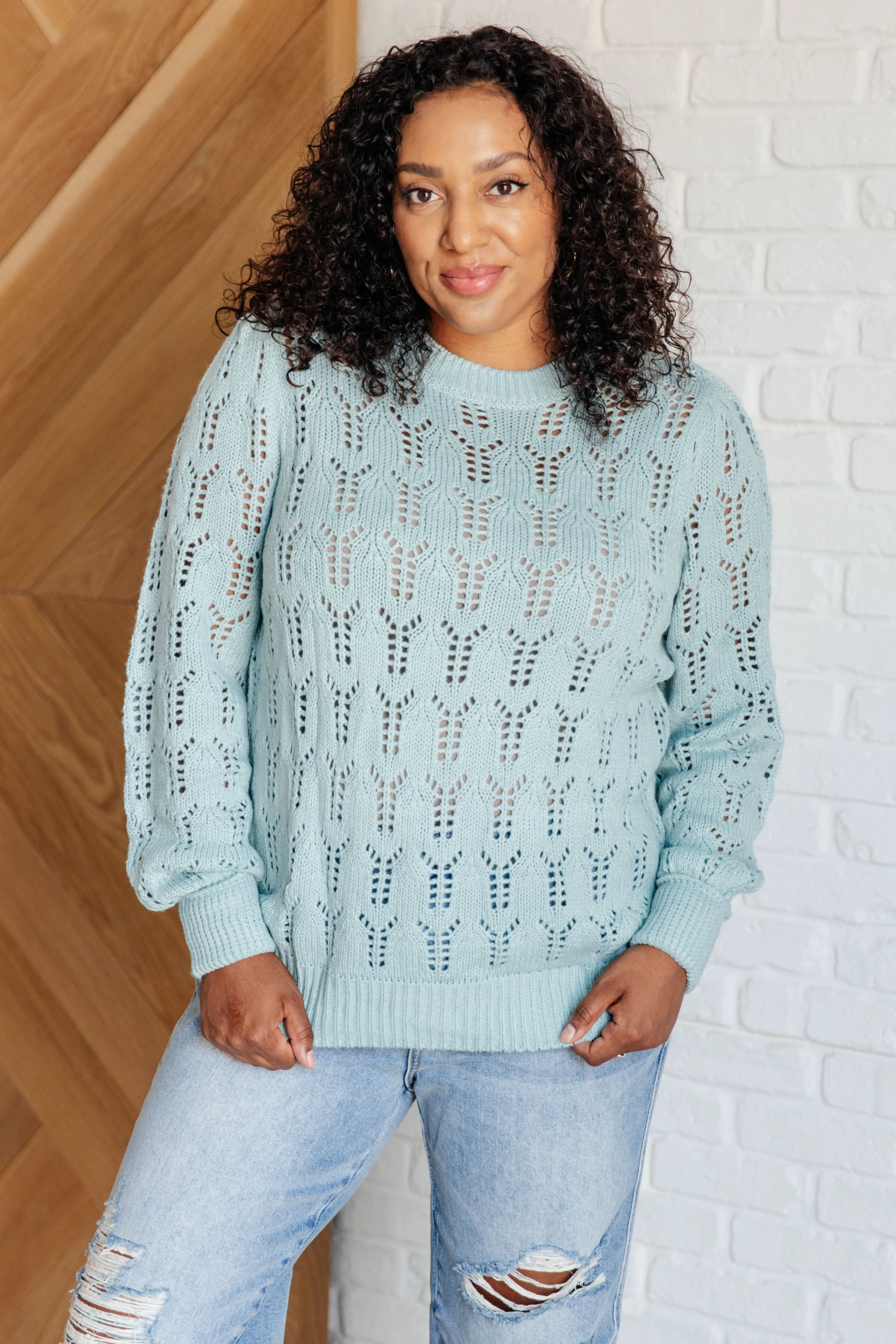Hole In One Sheer Pointelle Knit Sweater - 8/6/2024