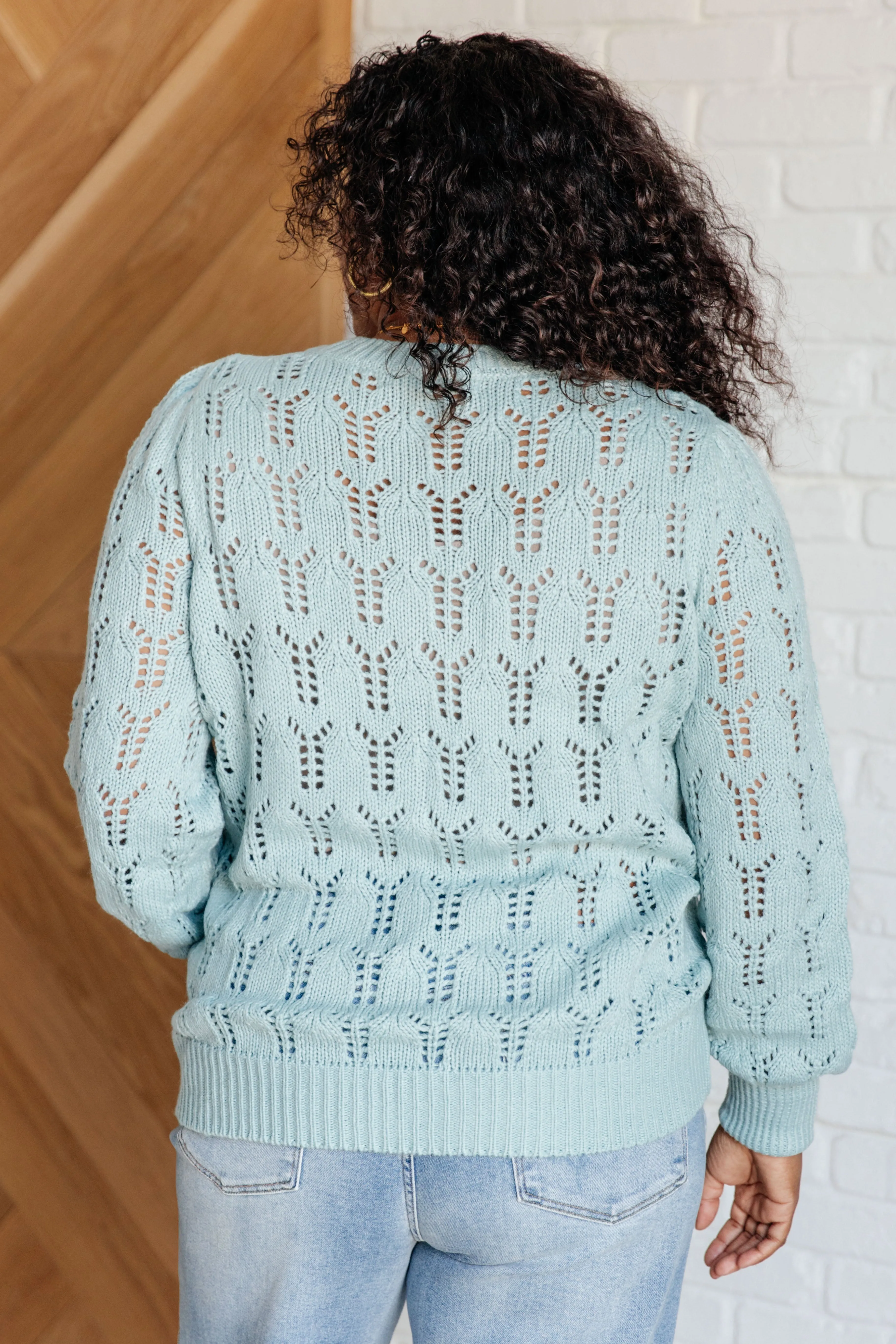 Hole In One Sheer Pointelle Knit Sweater - 8/6/2024