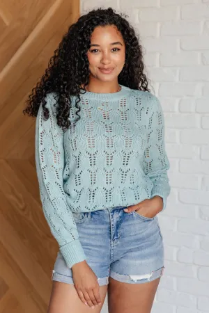 Hole In One Sheer Pointelle Knit Sweater - One Eleven North