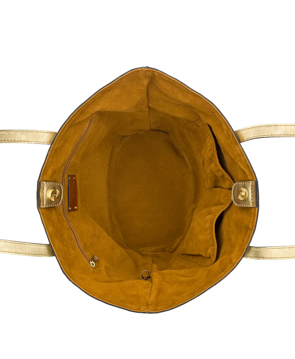 Marconia Tote - Distressed Metallic Raffia