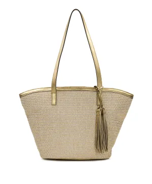 Marconia Tote - Distressed Metallic Raffia
