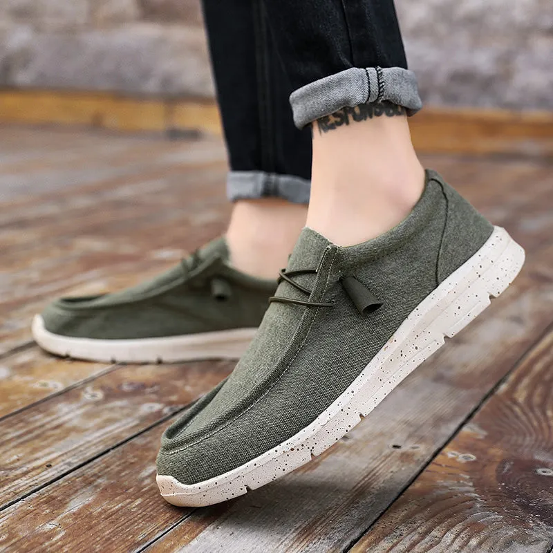 Men's Canvas Breathable Loafers Outdoor Light Walking Shoes