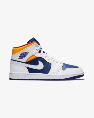 NIKE AIR JORDAN1 MID ROYAL BLUE LASER ORANGE