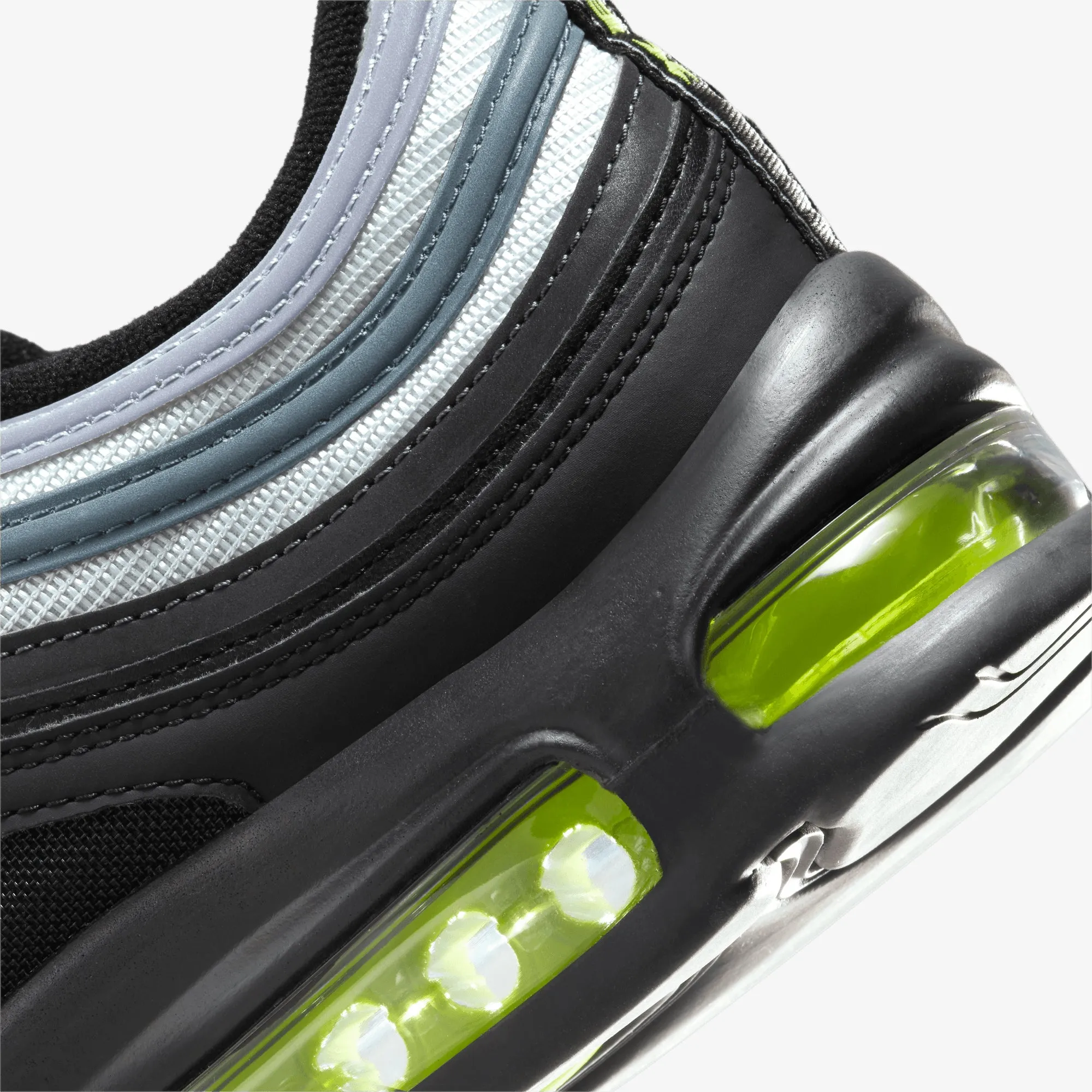 Nike | AIR MAX 97  { PURE PLATINUM/VOLT-BLACK-WHITE