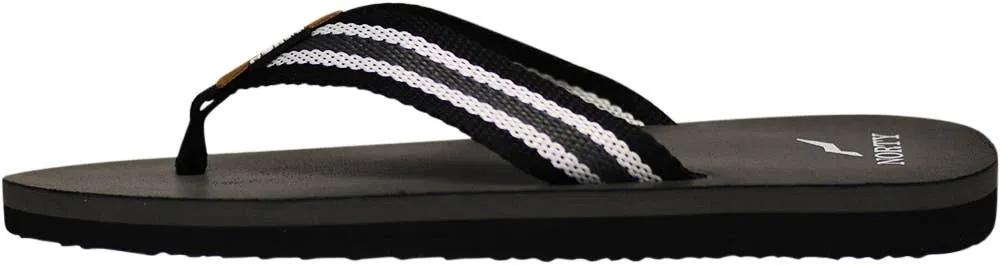 Norty Mens Flip Flop Sandal Black Grey   11107