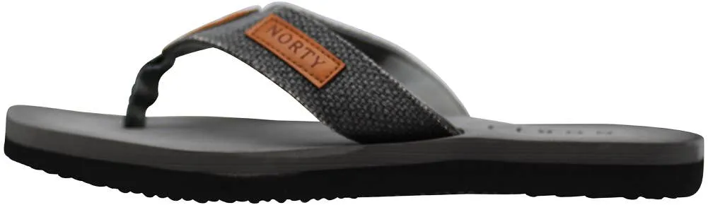 Norty Mens Flip Flop Sandal Grey   11061