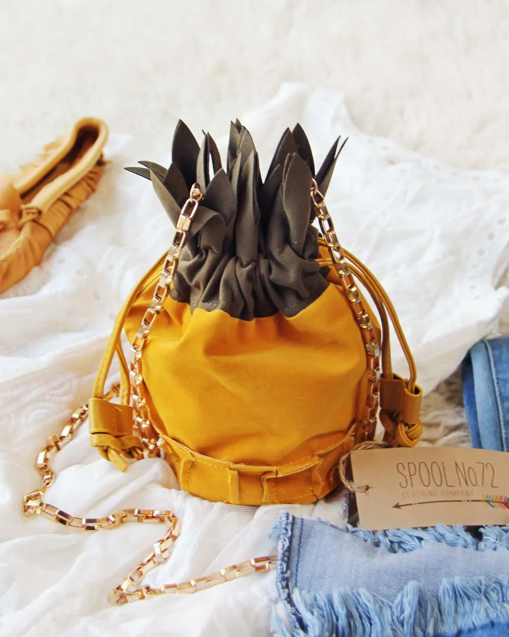 Pineapple Suede Tote