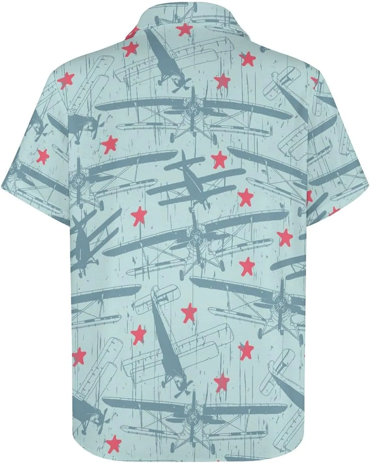 Shark Pattern Aloha Hawaiian Shirt Men Short Sleeve Casual Tropical Beach Shirt Quick Dry,