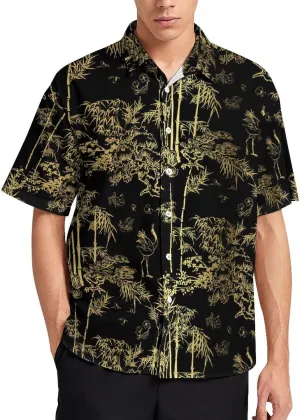 Shark Pattern Aloha Hawaiian Shirt Men Short Sleeve Casual Tropical Beach Shirt Quick Dry,