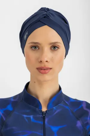 Sleek Swim Turban - Midnight Blue