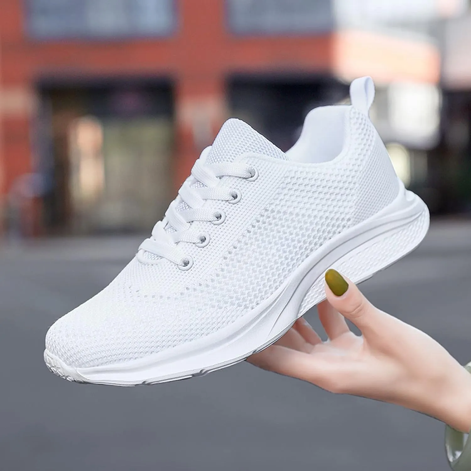 Sneakers for Women Walking Shoes Casual Lace Up Running Shoes for Women Slip On Men Casual Shoes Platform Sneakers Brown Tennis Shoe Cross Trainer Shoe
