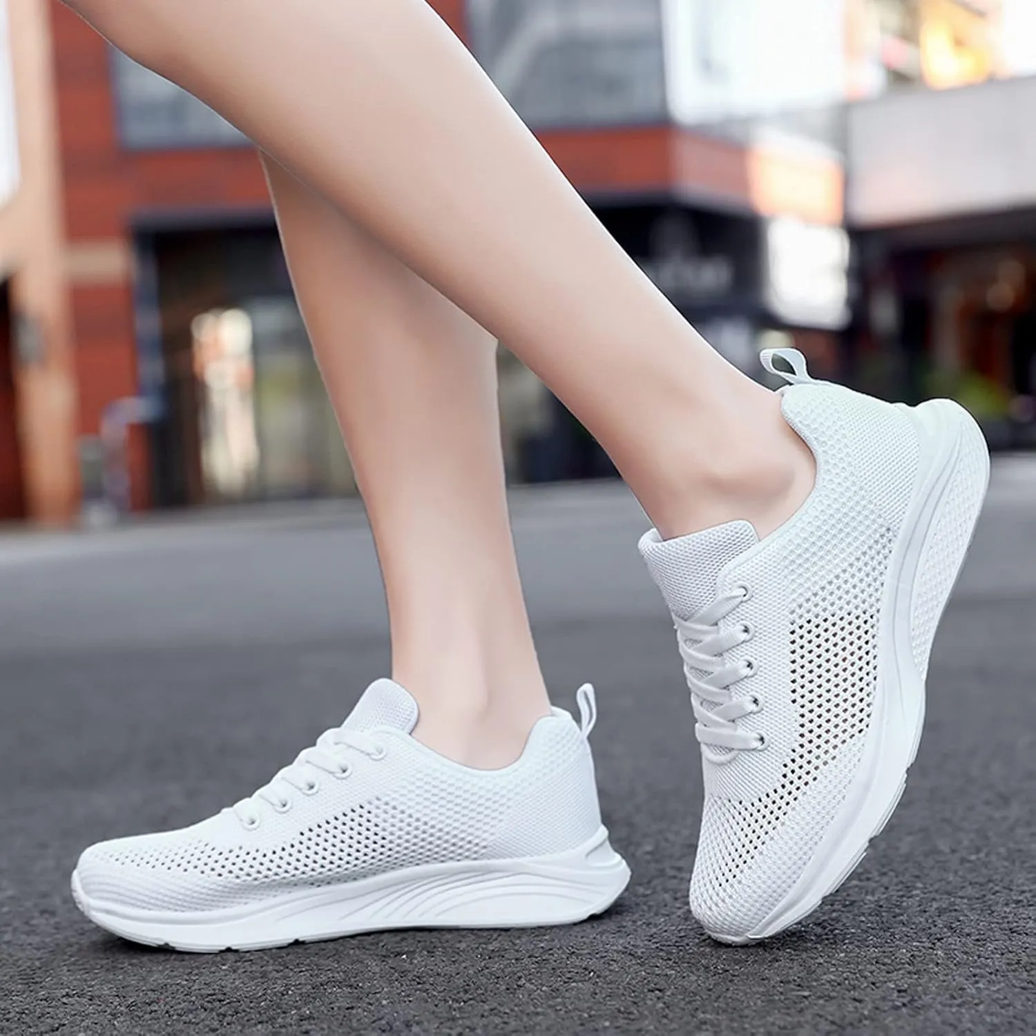 Sneakers for Women Walking Shoes Casual Lace Up Running Shoes for Women Slip On Men Casual Shoes Platform Sneakers Brown Tennis Shoe Cross Trainer Shoe