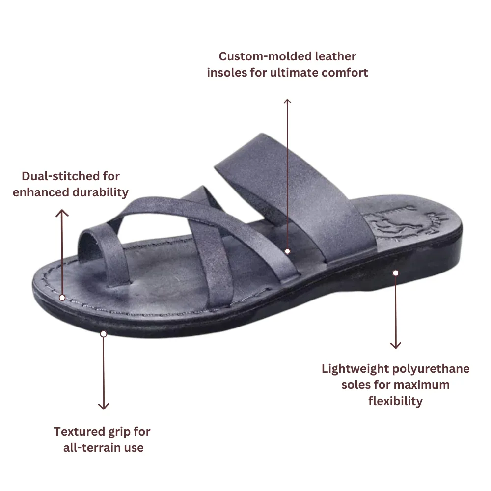 The Good Shepherd - Leather Toe Loop Slide | Grey
