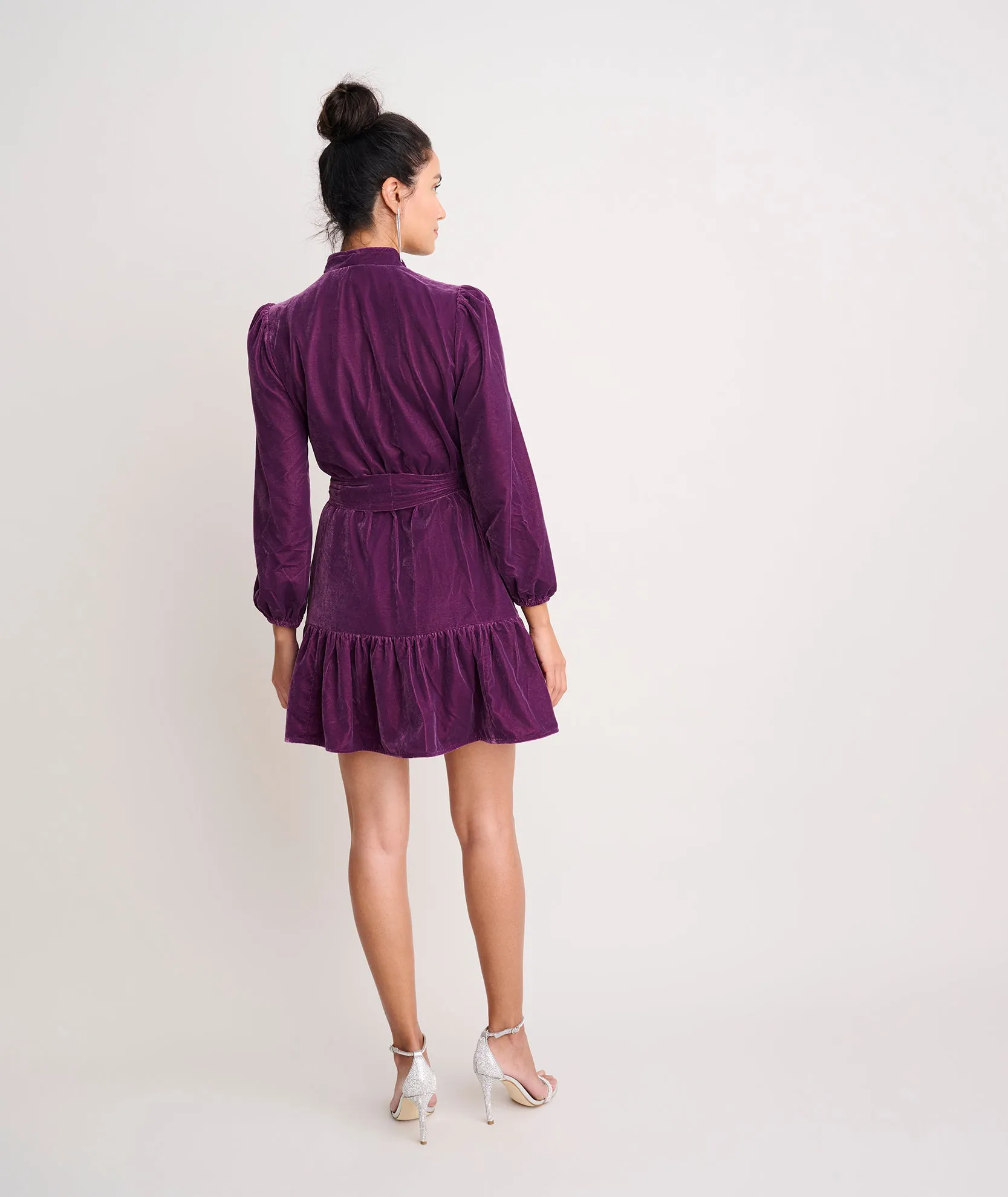 Velvet Flounce Hem Amy Dress
