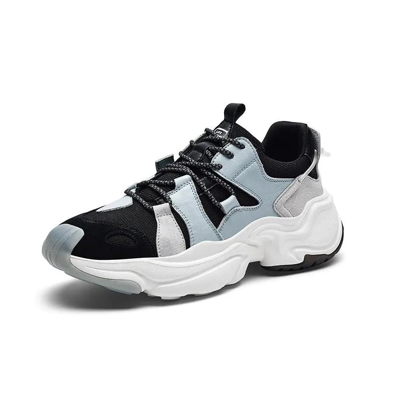 Wave Sole Style Lace  Suede Men Sneakers