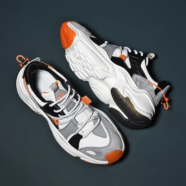 Wave Sole Style Lace  Suede Men Sneakers