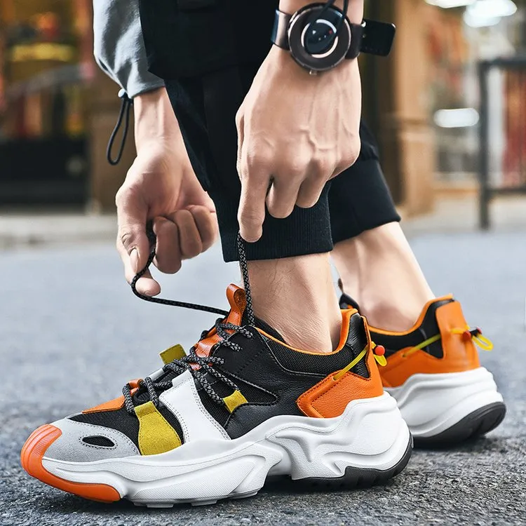 Wave Sole Style Lace  Suede Men Sneakers