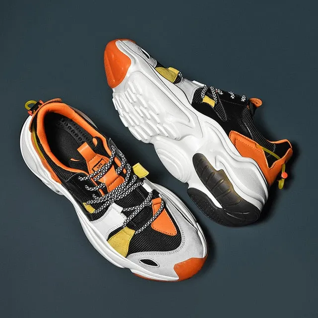 Wave Sole Style Lace  Suede Men Sneakers