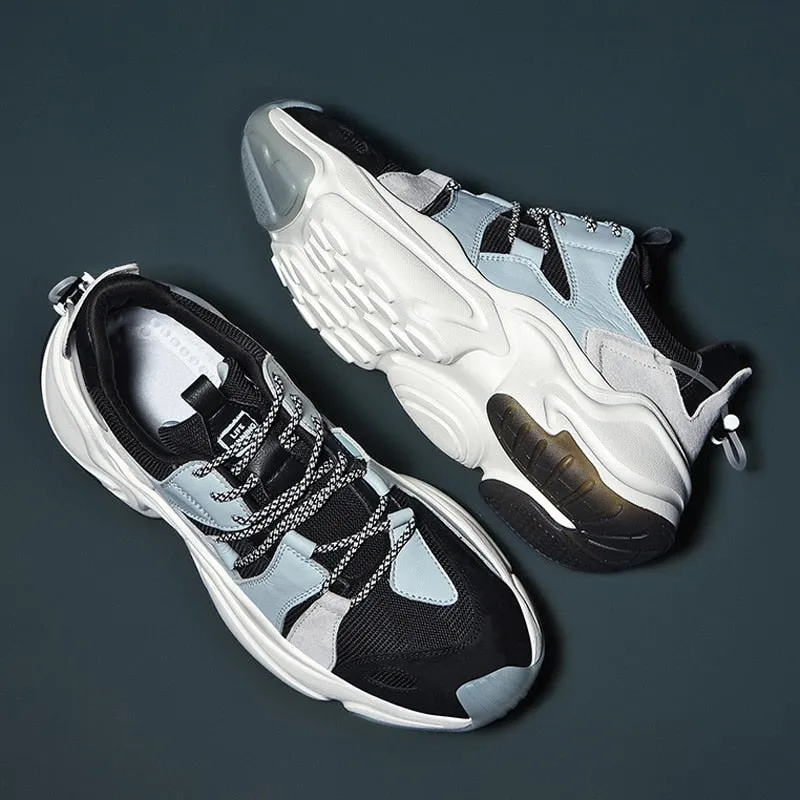Wave Sole Style Lace  Suede Men Sneakers