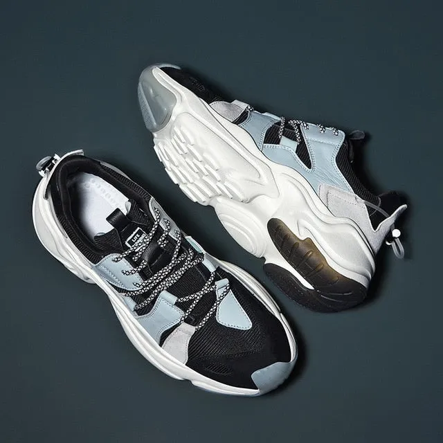 Wave Sole Style Lace  Suede Men Sneakers