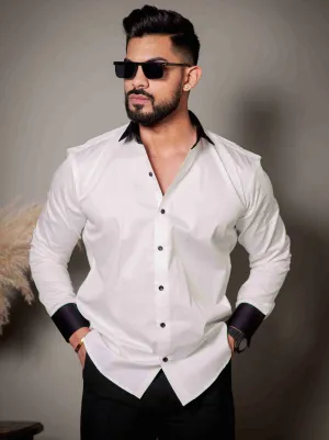 White Satin Cotton Premium Shirt