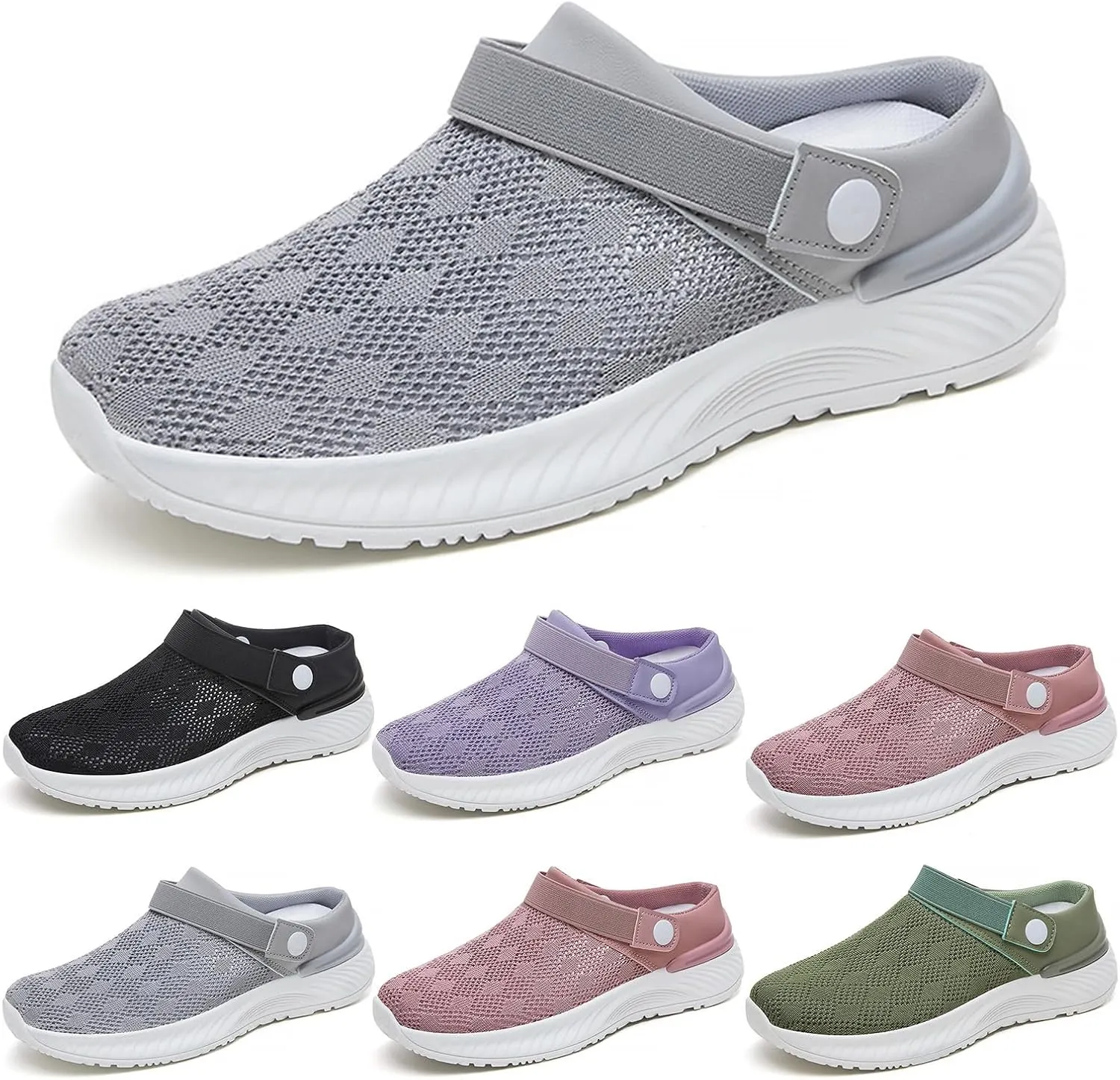 Women's Walking Shoes Orthotic Walking Sneakers Wide Width Non-Slip Sneakers Slip On Closed Toe Non Slip Slippers Sandals Mule Clogs Lightweight Walking Shoes